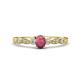 1 - Kiara 0.83 ctw Rhodolite Garnet Oval Shape (6x4 mm) Solitaire Plus accented Natural Diamond Engagement Ring 