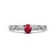1 - Kiara 0.65 ctw Ruby Oval Shape (7x5 mm) Solitaire Plus accented Natural Diamond Engagement Ring 