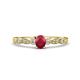 1 - Kiara 0.65 ctw Ruby Oval Shape (7x5 mm) Solitaire Plus accented Natural Diamond Engagement Ring 
