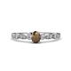 1 - Kiara 0.66 ctw Smoky Quartz Oval Shape (7x5 mm) Solitaire Plus accented Natural Diamond Engagement Ring 