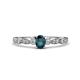 1 - Kiara 0.78 ctw London Blue Topaz Oval Shape (7x5 mm) Solitaire Plus accented Natural Diamond Engagement Ring 