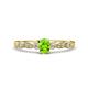 1 - Kiara 0.75 ctw Peridot Oval Shape (7x5 mm) Solitaire Plus accented Natural Diamond Engagement Ring 