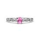1 - Kiara 0.80 ctw Pink Sapphire Oval Shape (6x4 mm) Solitaire Plus accented Natural Diamond Engagement Ring 