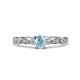 1 - Kiara 0.61 ctw Aquamarine Oval Shape (6x4 mm) Solitaire Plus accented Natural Diamond Engagement Ring 