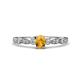 1 - Kiara 0.64 ctw Citrine Oval Shape (6x4 mm) Solitaire Plus accented Natural Diamond Engagement Ring 