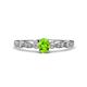 1 - Kiara 0.75 ctw Peridot Oval Shape (6x4 mm) Solitaire Plus accented Natural Diamond Engagement Ring 
