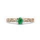 1 - Kiara 0.65 ctw Emerald Oval Shape (6x4 mm) Solitaire Plus accented Natural Diamond Engagement Ring 