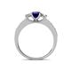 4 - Valene Blue Sapphire and Lab Grown Diamond Three Stone Engagement Ring 