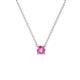 1 - Juliana 4.00 mm Round Pink Sapphire Solitaire Pendant Necklace 