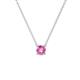 1 - Juliana 4.50 mm Round Pink Sapphire Solitaire Pendant Necklace 
