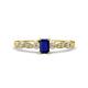 1 - Kiara Desire Emerald Cut Blue Sapphire and Round Diamond Engagement Ring 