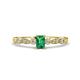 1 - Kiara Desire Emerald Cut Emerald and Round Diamond Engagement Ring 
