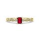 1 - Kiara Desire Emerald Cut Ruby and Round Diamond Engagement Ring 