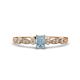 1 - Kiara Desire Emerald Cut Aquamarine and Round Diamond Engagement Ring 