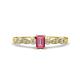 1 - Kiara Desire Emerald Cut Pink Tourmaline and Round Diamond Engagement Ring 