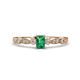 1 - Kiara Desire Emerald Cut Emerald and Round Diamond Engagement Ring 