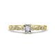 1 - Kiara Desire Emerald Cut and Round Diamond Engagement Ring 