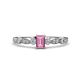 1 - Kiara Desire Emerald Cut Pink Sapphire and Round Diamond Engagement Ring 