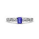1 - Kiara Desire Emerald Cut Tanzanite and Round Diamond Engagement Ring 