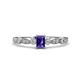 1 - Kiara Desire Emerald Cut Iolite and Round Diamond Engagement Ring 