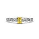 1 - Kiara Desire Emerald Cut Yellow Sapphire and Round Diamond Engagement Ring 