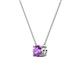3 - Juliana 5.00 mm Round Amethyst Solitaire Pendant Necklace 