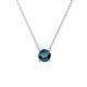 1 - Juliana 5.00 mm Round Blue Diamond Solitaire Pendant Necklace 