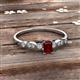 2 - Kiara Desire Emerald Cut Red Garnet and Round Diamond Engagement Ring 