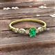 2 - Kiara Desire Emerald Cut Emerald and Round Diamond Engagement Ring 