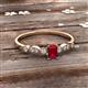 2 - Kiara Desire Emerald Cut Ruby and Round Diamond Engagement Ring 