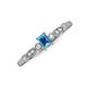 3 - Kiara Desire Emerald Cut Blue Topaz and Round Diamond Engagement Ring 