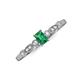 3 - Kiara Desire Emerald Cut Emerald and Round Diamond Engagement Ring 