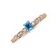 3 - Kiara Desire Emerald Cut Blue Topaz and Round Diamond Engagement Ring 
