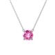 1 - Juliana 6.00 mm Round Pink Sapphire Solitaire Pendant Necklace 