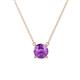 1 - Juliana 6.50 mm Round Amethyst Solitaire Pendant Necklace 
