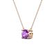 3 - Juliana 6.50 mm Round Amethyst Solitaire Pendant Necklace 