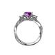 5 - Alika Signature Amethyst and Diamond Three Stone Engagement Ring 