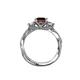 5 - Alika Signature Red Garnet and Diamond Three Stone Engagement Ring 