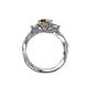 5 - Alika Signature Smoky Quartz and Diamond Three Stone Engagement Ring 