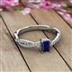 2 - Avril Desire Emerald Cut Blue Sapphire and Round Diamond Twist Braided Shank Engagement Ring 