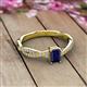 2 - Avril Desire Emerald Cut Blue Sapphire and Round Diamond Twist Braided Shank Engagement Ring 
