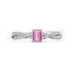 1 - Avril Desire Emerald Cut Pink Sapphire and Round Diamond Twist Braided Shank Engagement Ring 