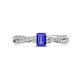 1 - Avril Desire Emerald Cut Tanzanite and Round Diamond Twist Braided Shank Engagement Ring 