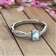 2 - Avril Desire Emerald Cut Aquamarine and Round Diamond Twist Braided Shank Engagement Ring 