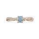 1 - Avril Desire Emerald Cut Aquamarine and Round Diamond Twist Braided Shank Engagement Ring 