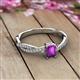 2 - Avril Desire Emerald Cut Amethyst and Round Diamond Twist Braided Shank Engagement Ring 