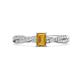 1 - Avril Desire Emerald Cut Citrine and Round Diamond Twist Braided Shank Engagement Ring 