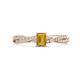1 - Avril Desire Emerald Cut Citrine and Round Diamond Twist Braided Shank Engagement Ring 