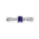 1 - Avril Desire Emerald Cut Iolite and Round Diamond Twist Braided Shank Engagement Ring 