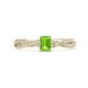 1 - Avril Desire Emerald Cut Peridot and Round Diamond Twist Braided Shank Engagement Ring 